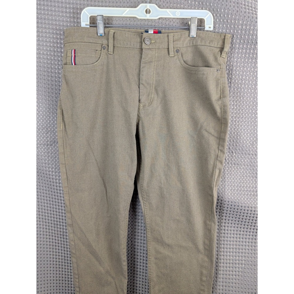 Tommy Hilfiger Mens 36x32 Tan Slim Taper‎ Chino Pants 5 Pocket Stretch Khaki